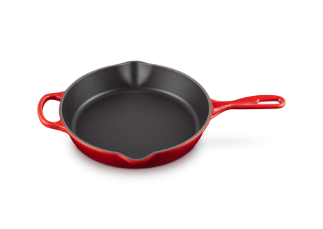 Koekenpan Ronde Gietijzeren 26 cm Kersenrood