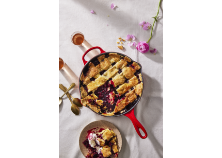 Poêle en Fonte Skillet Rond 26 cm Rouge Cerise
