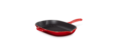 Koekenpangrill Ovaal Gietijzeren 32 cm Kersenrood
