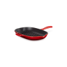 Zie dia Koekenpangrill Ovaal Gietijzeren 32 cm Kersenrood