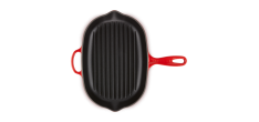 Poêle en Fonte Skillet Grill Ovale 32 cm Rouge Cerise 
