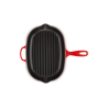 Zie dia Koekenpangrill Ovaal Gietijzeren 32 cm Kersenrood