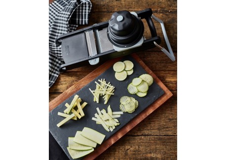 Swing Plus Noire Mandoline de Cuisine Lame Droite, Julienne 4 et 10 mm
