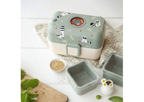 Tresor Bento LunchBox Kids Raccoon Green 800 ml