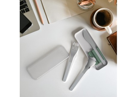Slim Box Trio Couverts à Emporter Vert Naturel