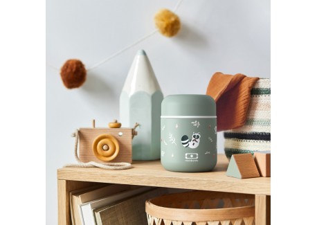 Boîte Bento LunchBox Isotherme Kids Raccoon Green 280 ml