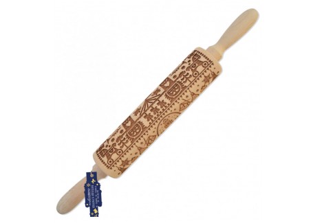 Rouleau à Empreinte en Bois "Casse Noisette" 39 cm 