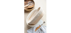 Panier à Lever Oval Rotin et Lin 29x17 cm