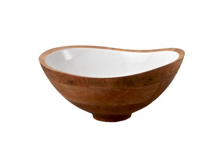 Slakom Mangohout en Wit Hars  29 x28 x12 cm