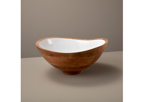 Slakom Mangohout en Wit Hars  29 x28 x12 cm