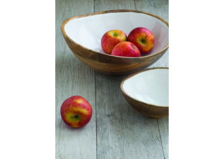 Slakom Mangohout en Wit Hars  29 x28 x12 cm