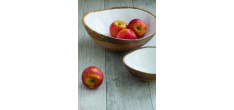 Slakom Mangohout en Wit Hars  29 x28 x12 cm