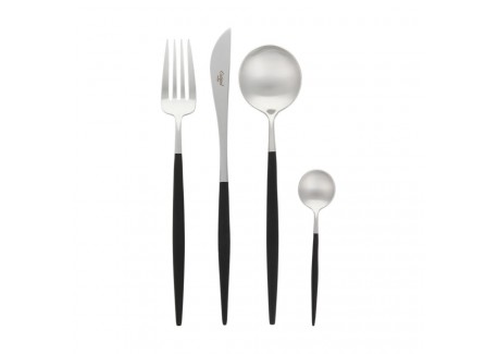 Goa Couteau de Table Brossé Manche Noir 