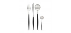 Goa Cuillère de Table Brossé Manche Noir 