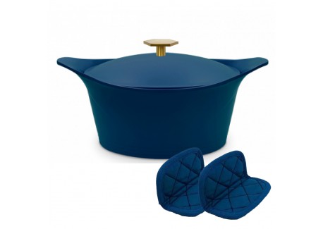 Incroyable Cocotte Anti-Adhésive 28 cm Bleu Myrtille 7 l