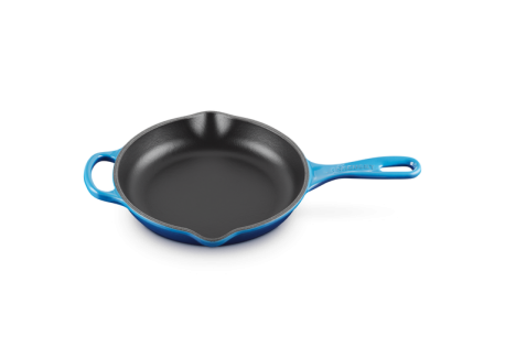 Poêle en Fonte Skillet Rond 26 cm Bleu Azur