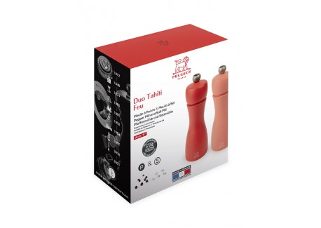 Tahiti Duo Moulins à Poivre et à Sel 15 cm Feu (tons orangés) 