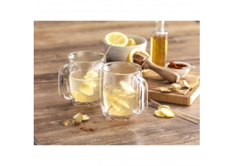 Sorrento Dubbelwandige Cappuccino Tassen met Handvat 350 ml 2 dlg
