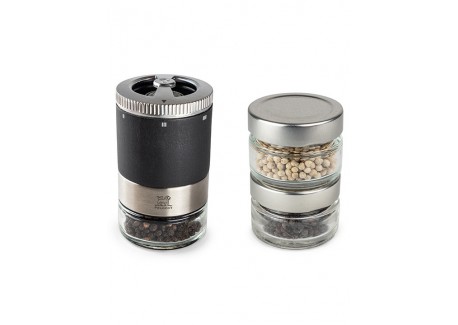 Maestro Bar à Poivres Coffret Moulin à Multi Poivres Bois Graphite 7 p