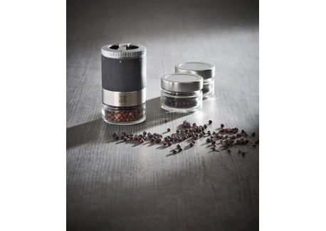 Maestro Bar à Poivres Coffret Moulin à Multi Poivres Bois Graphite 7 p