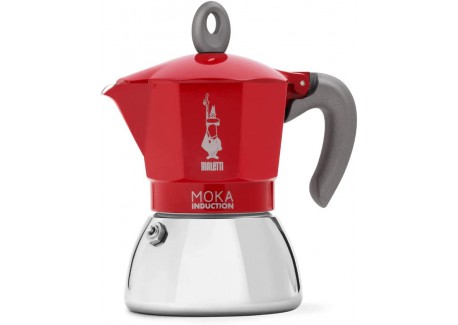 Moka Induction Cafetière 6 Tasses Rouge