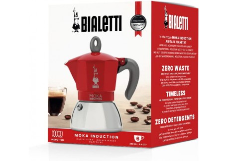 Moka Induction Cafetière 6 Tasses Rouge