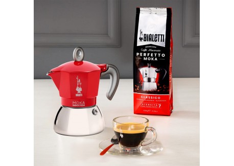 Moka Induction Cafetière 6 Tasses Rouge