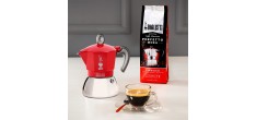 Moka Induction Cafetière 6 Tasses Rouge
