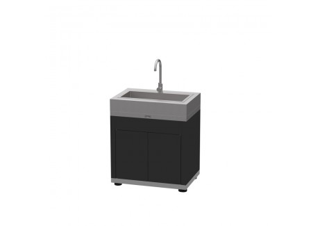 Meubles Cuisine Extérieure 3 Éléments Modulable Inox et Noir