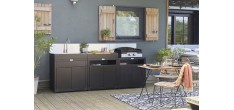 Outdoor keuken Meubel 3 modulaire Elementen RVS en Zwart