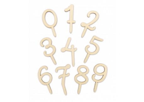 Cake Topper Houten Cijfers 0-9