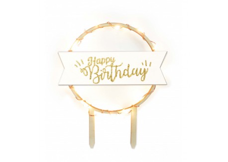 Cake Topper LED "Happy Birthday"