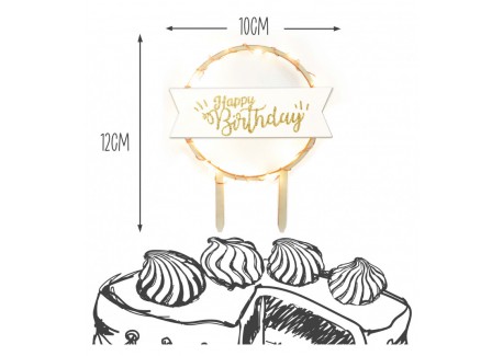 Cake Topper LED "Happy Birthday"