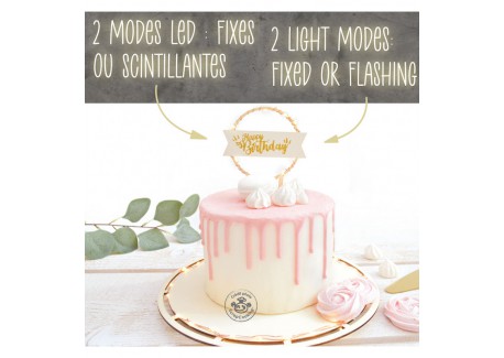 Cake Topper LED "Happy Birthday"