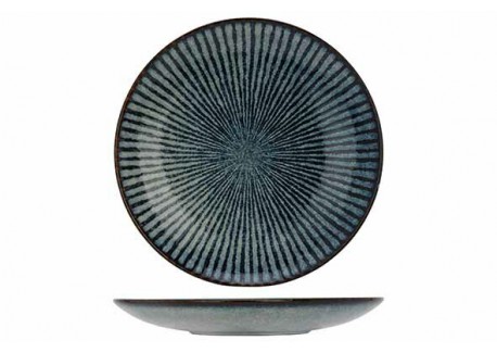 Atlantis Stripe Assiette Bleu Azur Ombré 21,5 cm
