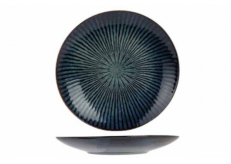 Atlantis Stripe Azuurblauwe Ombré Bord Plat Bord 27,5 cm