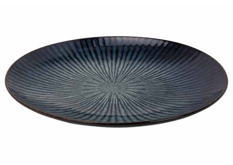 Atlantis Stripe Assiette Plate  Bleu Azur Ombré 27,5 cm