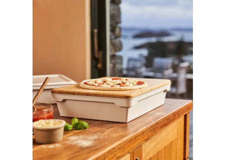 Pizzadeegdozen met Deksel 42x32x9 cm 2 st