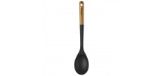 Cuillère à Servir Silicone Noir Manche Bois 31 cm