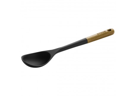 Serveerlepel Houten Handvat Zwart Silicone 31 cm