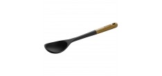 Cuillère à Servir Silicone Noir Manche Bois 31 cm