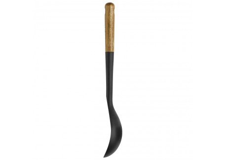 Serveerlepel Houten Handvat Zwart Silicone 31 cm