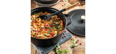 Serveerlepel Houten Handvat Zwart Silicone 31 cm