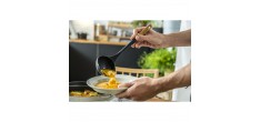 Soeplepel Houten Handvat Zwart Siliconen 31 cm