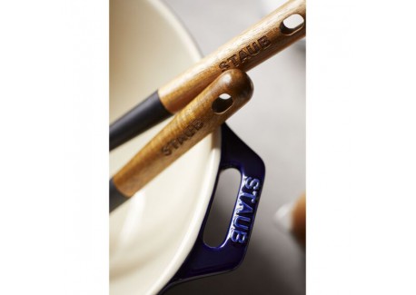 Spatule Silicone Noir Manche Bois 30 cm