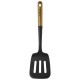 Opengewerkte Spatel Houten Handvat Zwart Silicone 31 cm