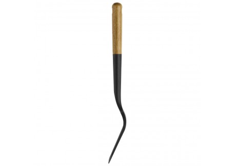 Opengewerkte Spatel Houten Handvat Zwart Silicone 31 cm