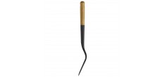 Spatule Ajourée Silicone Noir Manche Bois 31 cm