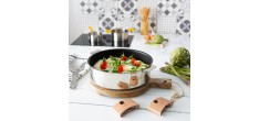 Casteline Set Poignées et Manche Amovibles Bois de Hêtre 3 pcs