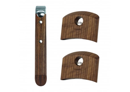 Casteline Set Poignées et Manche Amovibles Bois de Noyer 3 pcs